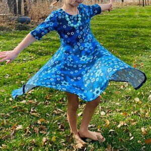 Handmade Twirly Star of David Skater Dress for Jewish Holidays
